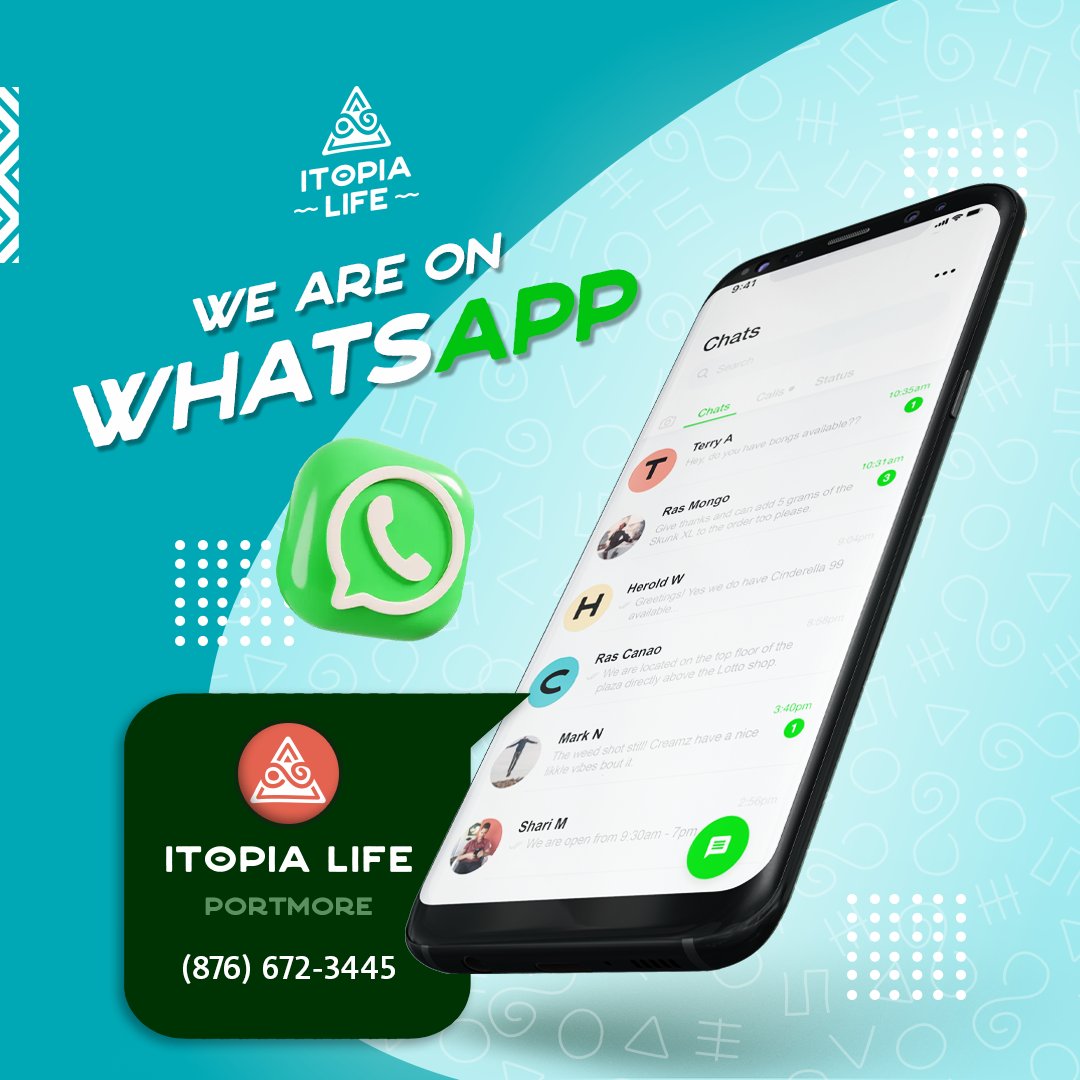 itopialife's tweet photo. 📞🌿 Reach us directly on our Portmore line!

🇯🇲 Send your inquiries, requests, or just say "high" through our WhatsApp line @ (876) 672-3445.

📲💚 Don't keep this ganja goodness to yourself – tag a friend who needs to know! 👥✨

#WhatsAppUsNow #PortmoreBranch #JamaicanCannabis https://t.co/id2jmhIDZ4