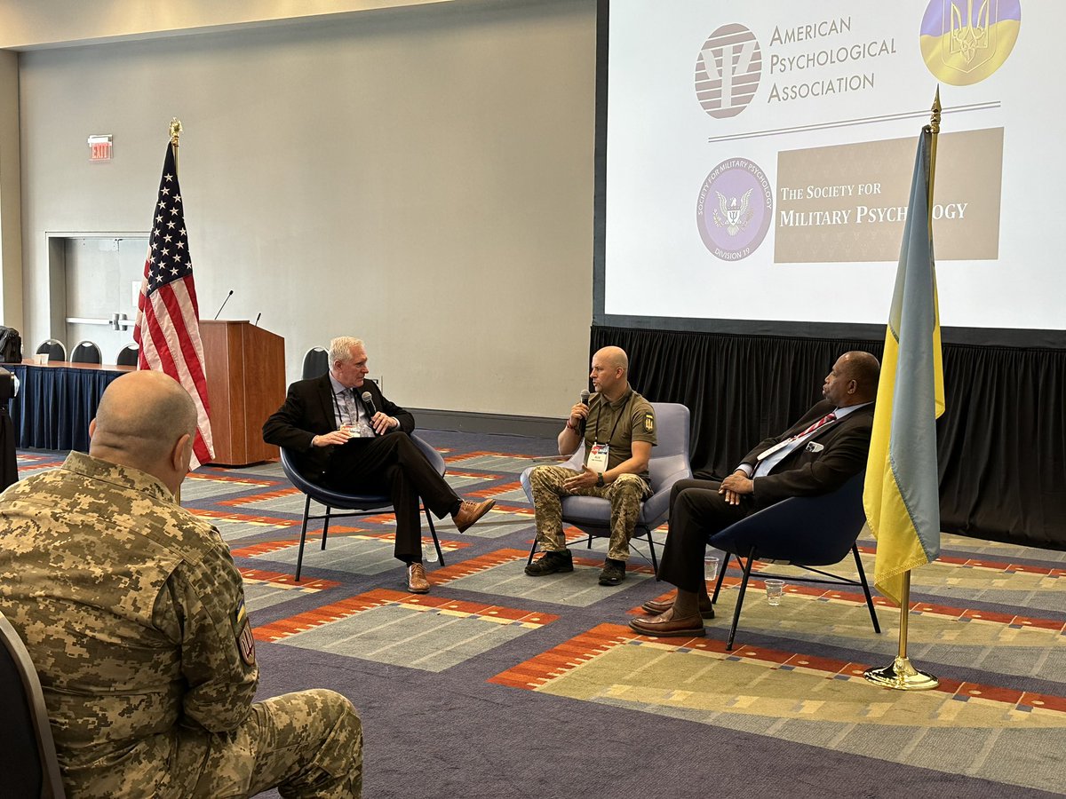 ethicalpsych's tweet photo. Former APA president Dr. Worrell, Div 19 president Dr. Crow, and Ukrainian military psychologist Dr. Oleh Hukovskyy - discuss the state of the mental health crisis in Ukraine https://t.co/Ar8CqwKwTq