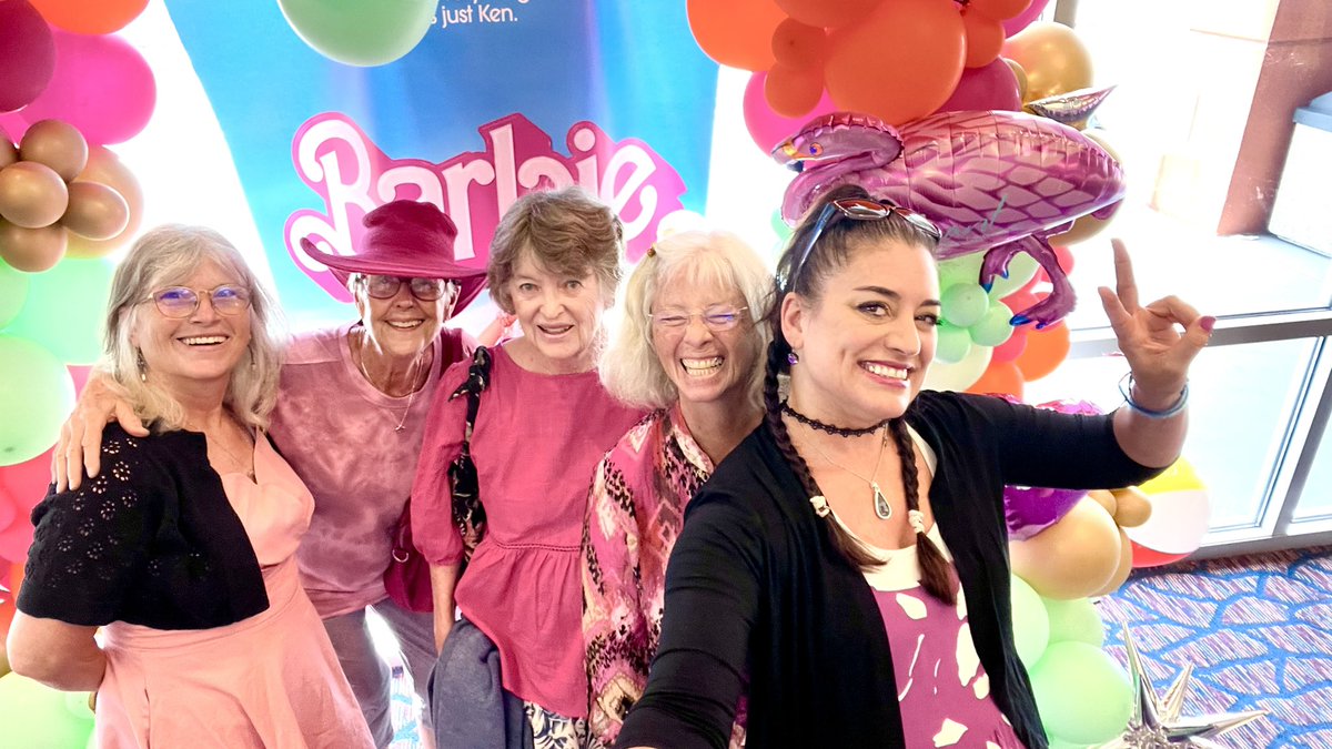 GreenScreenGal's tweet photo. Had a BLAST going to see @Barbie with my Mom &amp; her friends! #GreenScreenDad even tagged along!  Ages 54-84! The conversations &amp; unpacking of this movie were so interesting &amp; full of insight from different generations perspectives &amp; life experiences! Oh &amp; the #greenscreen was fab! https://t.co/L0FCU0rudZ