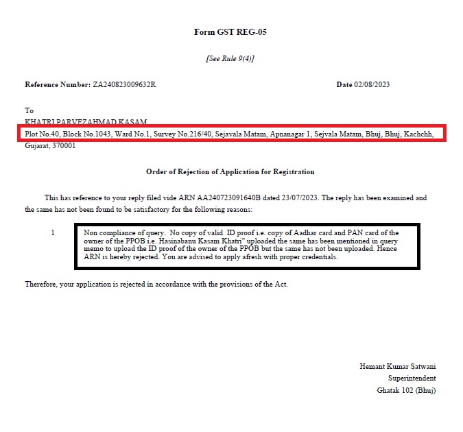 Autocratic !! Applied for Reg on 23rd, query raised on 25th, complied the same, Appn was rejected mentioning reason irrelevant to query raised. <a href="/cbic_india/">CBIC</a> Why SOP is not followed and why this officers are not held answerable? <a href="/abhishekrajaram/">Abhishek Raja "Ram"</a> <a href="/CAChirag/">CA Chirag Chauhan</a> <a href="/akhilpachori/">CA Akhil Pachori</a> <a href="/atulmodani/">Atul Modani</a>
