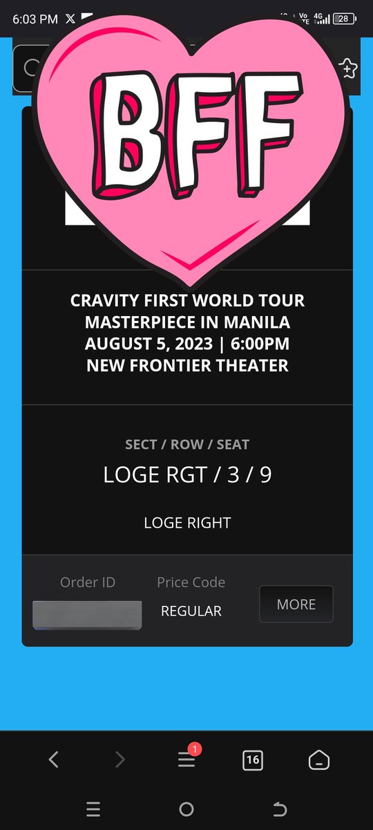 lemonnim__'s tweet photo. WTS/LFB

Cravity Masterpiece in Manila 

🍋Loge Right
• Row 3, Seat 9

Price: 3500 php

🍋 I badly want to watch them 😭 but due to some unforseen events I don't think I would be able too, kaya din nilower ko yung price for Luvitys who wants to watch but in a tight budget https://t.co/7UJpYwRww1