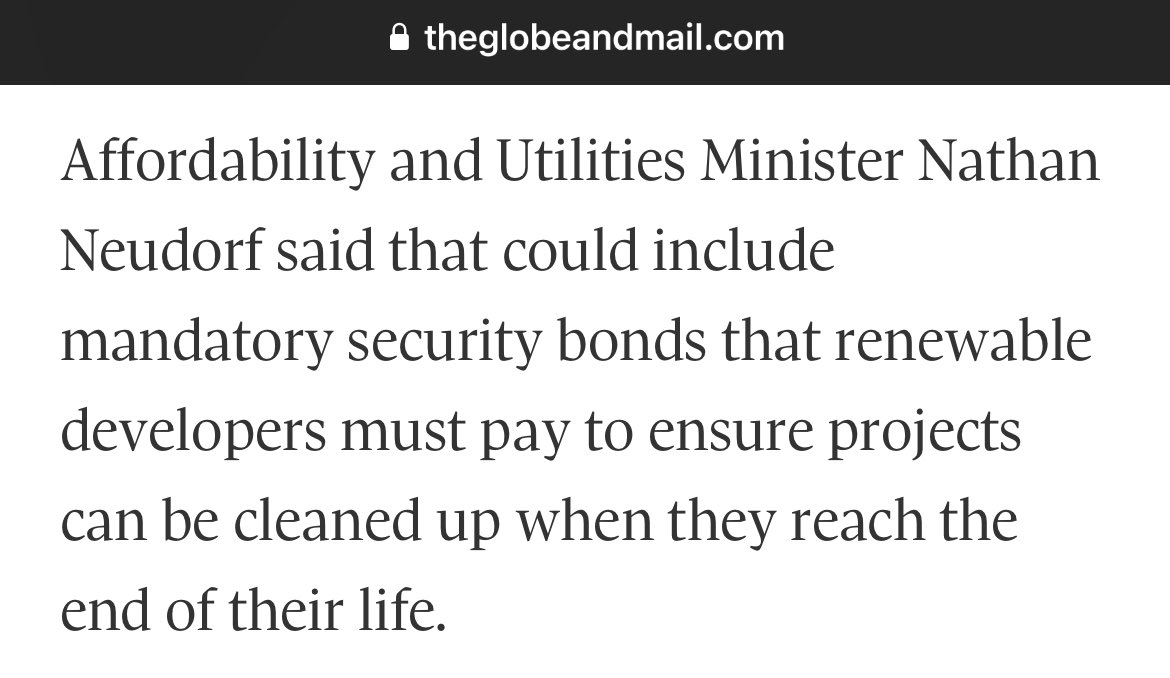 bcshaffer's tweet photo. Alberta, where we are apparently going to put a moratorium on new renewables and consider bonding requirements for their reclamation liabilities, while at the same time pursuing a plan to taxpayer-fund (#rstar) the cleanup of oil and gas reclamation 🙃 https://t.co/egaTBmug7Z