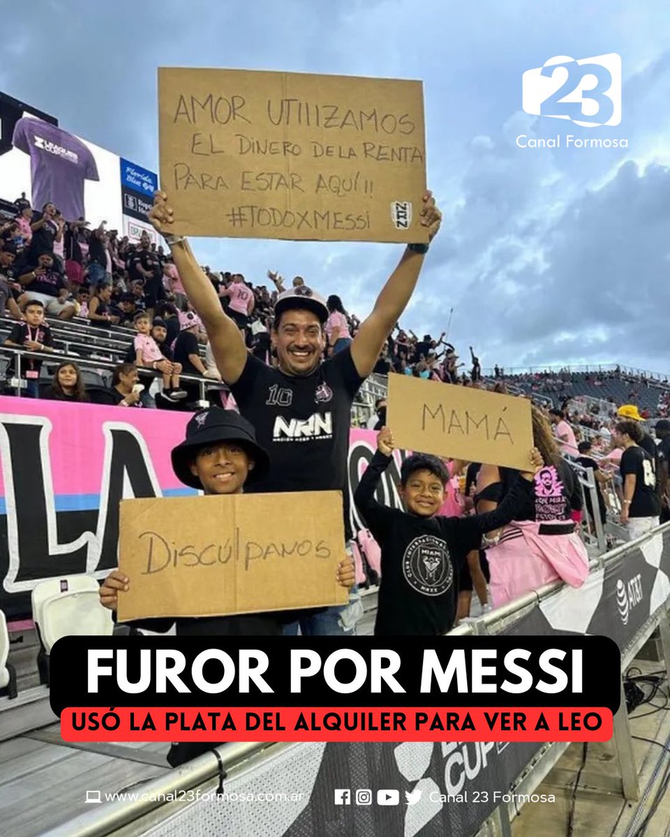 canalformosa's tweet photo. 🔴 #ReManija • Locura por Messi
#viral #partido #jugadores #LaPulga #TodoPorMessi #insólito #redes #locura #messi #entradas #deporte #futbol #intermiami #furor #haganlio #alquiler #larenta #lachamba #jugate #leomessi #liomessi https://t.co/TS7rF4Ri5k