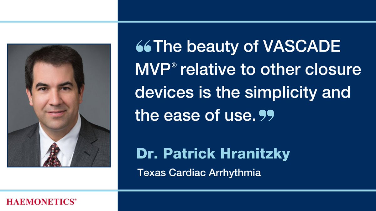HaemoneticsIT's tweet photo. #VASCADEMVP can benefit the physicians, patients, &amp; the rest of the hospital staff! Hear why Dr. Al-Ahmad, Dr. D'Souza, and Dr. Hranitzky choose VASCADE MVP over Figure of Eight. 
Watch the full #HRS22 Webinar: https://t.co/oV1RY6KX2m
IFU: https://t.co/Pt3yvdNVUF https://t.co/YRggHEwMms