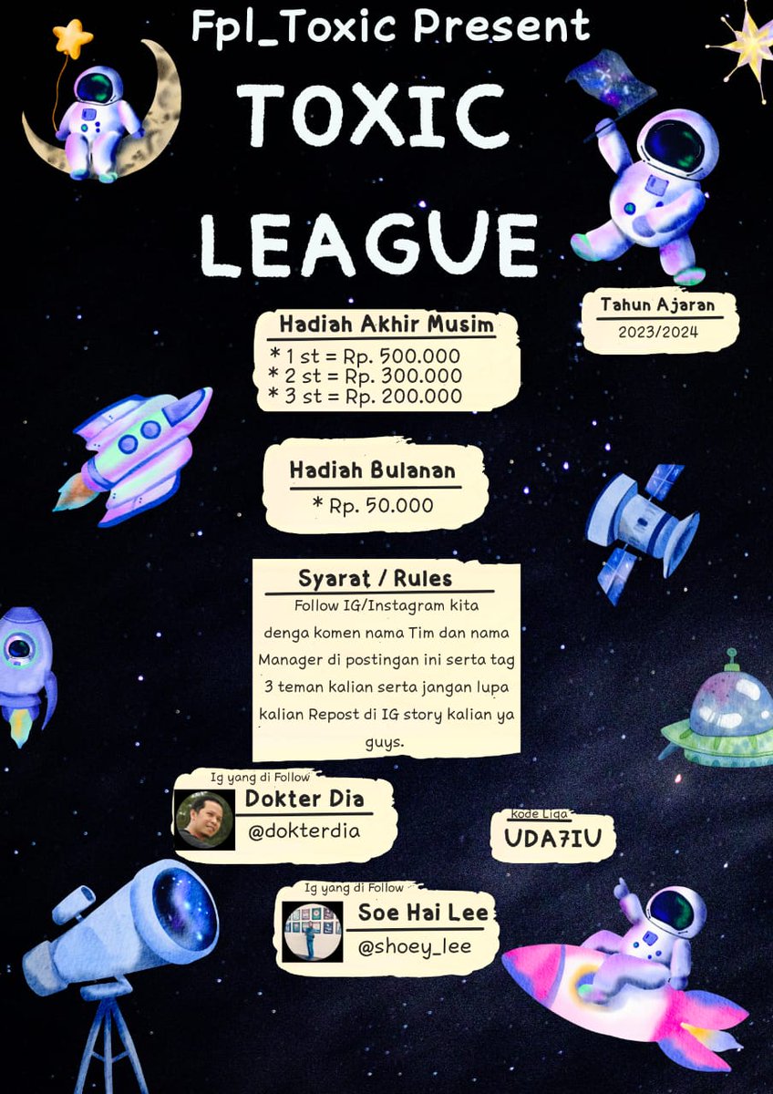 Fpl_Toxic (@toxicfpl) on Twitter photo Karena tahun ajaran baru akan segera dimulai, Yuk ikutan Yuk, TOXIC LEAGUE season part 6. segera join ya teman - teman, ijin tag abang abang 🙏 <a href="/pisangij01/">FPL Liga Pisangijo</a> <a href="/PanditFPL/">Pandit FPL</a> <a href="/SukaFPL/">Suka FPL 🇮🇩</a> <a href="/LetsTalk_FPL/">Andy</a> <a href="/mbah_FPL/">FPL terawang 🇲🇨</a> Karena tahun ajaran baru akan segera dimulai, Yuk ikutan Yuk, TOXIC LEAGUE season part 6. segera join ya teman - teman, ijin tag abang abang 🙏 <a href="/pisangij01/">FPL Liga Pisangijo</a> <a href="/PanditFPL/">Pandit FPL</a> <a href="/SukaFPL/">Suka FPL 🇮🇩</a> <a href="/LetsTalk_FPL/">Andy</a> <a href="/mbah_FPL/">FPL terawang 🇲🇨</a>