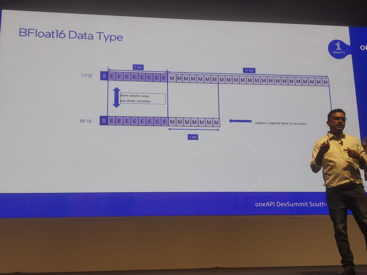 TechBytesAnish's tweet photo. Conducted a hands-on workshop to a packed hall at the "#oneAPI DevSummit for HPC & #AI" at Bangalore today on "Intel® optimization for #Tensorflow with oneAPI on DevCloud" along with Vishnu. Showcased TensorFlow optimization inferencing on a #StableDiffusion model on #DevCloud https://t.co/pYjSbzrgkd