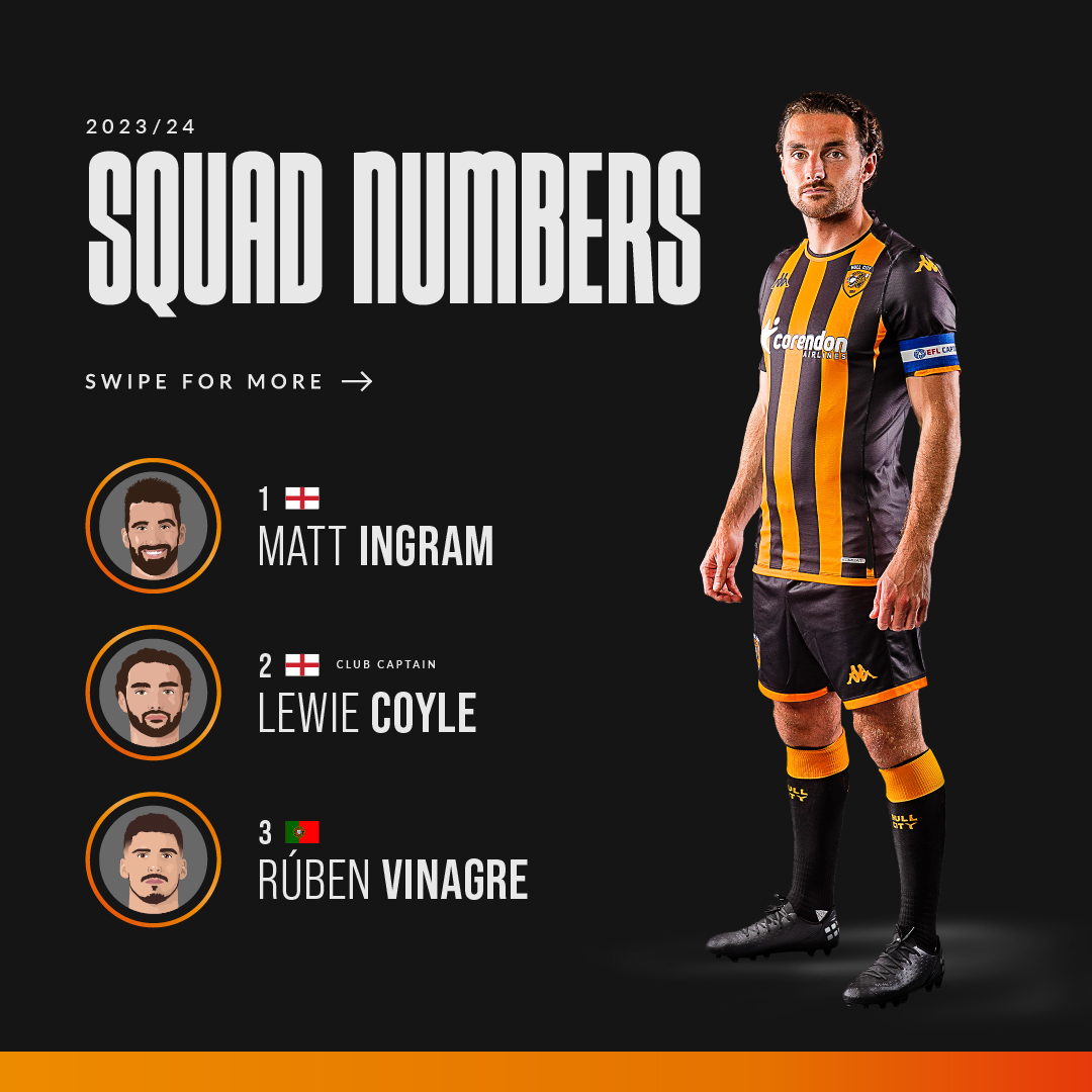 HullCity's tweet photo. 🚨 2023/24 Squad Numbers 🚨

#hcafc