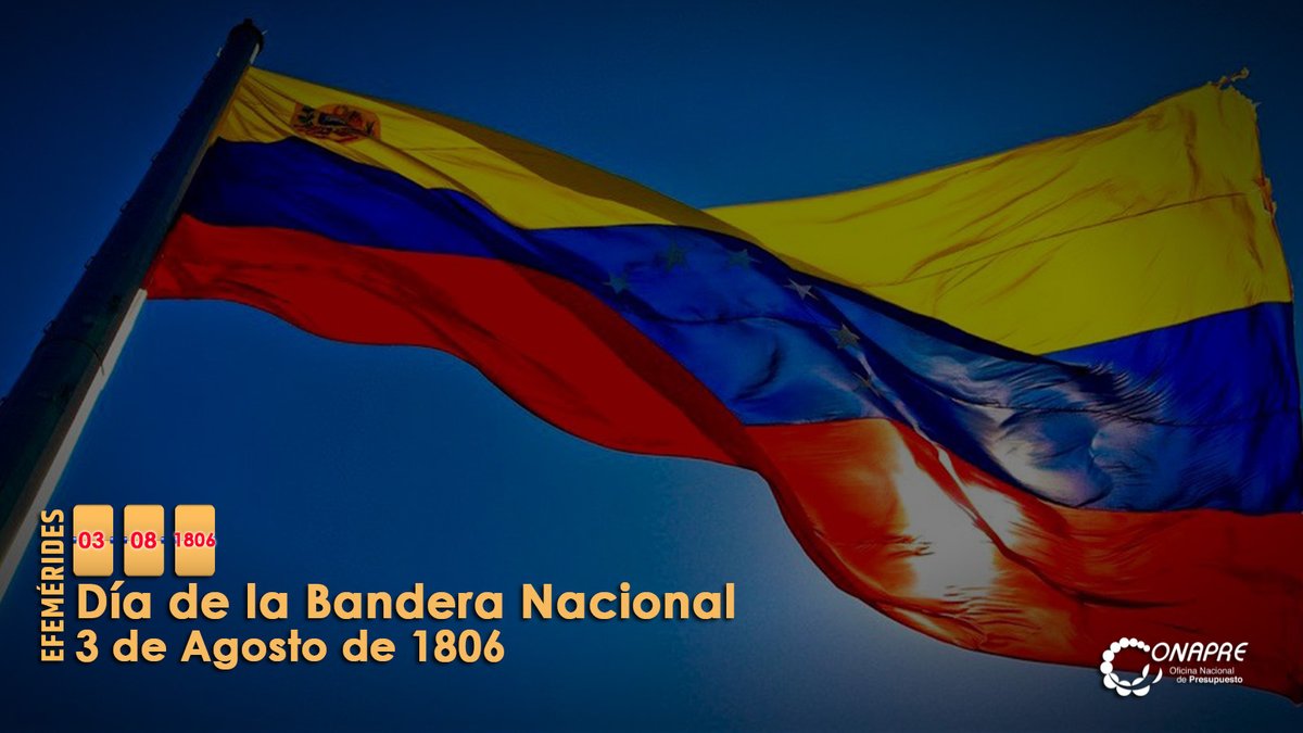 #3Ago | Hoy con orgullo conmemoramos el Día de la Bandera Nacional, legado del Generalísimo Francisco de Miranda quien ondeó por primera vez nuestro Tricolor Patrio en tierras venezolanas

#YoIzoMiBandera