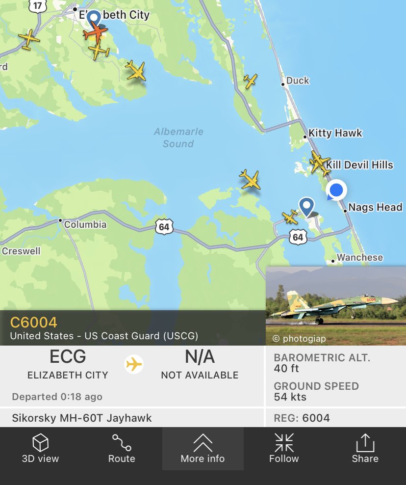 Cutejp22's tweet photo. It might be time for @flightradar24 to get some sleep. To my knowledge, the @USCG doesn’t have any SU-27s https://t.co/Y5PZGiK7pE
