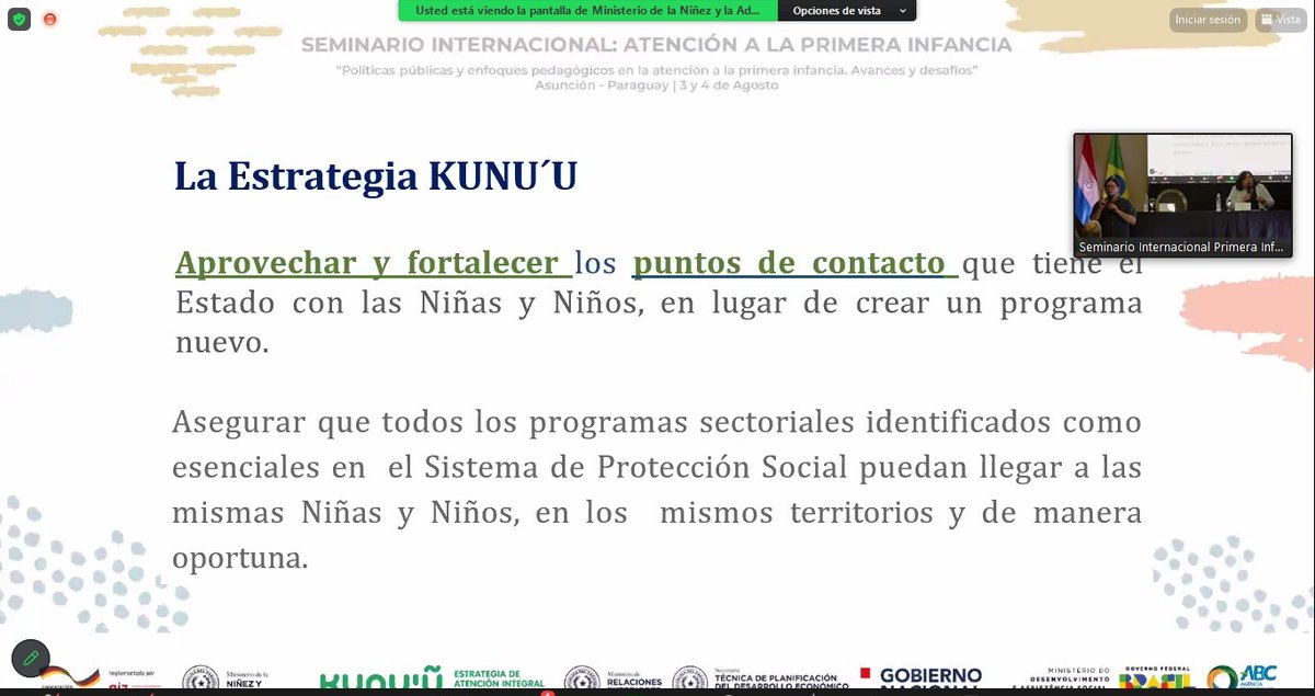 "Para fortalecer la atención integral a la Primera Infancia, que es una prioridad para el Gobierno Nacional, se estableció un modelo de trabajo, a través de la Estrategia <a href="/kunuugovpy/">Kunu'u</a>", Teresa Martínez