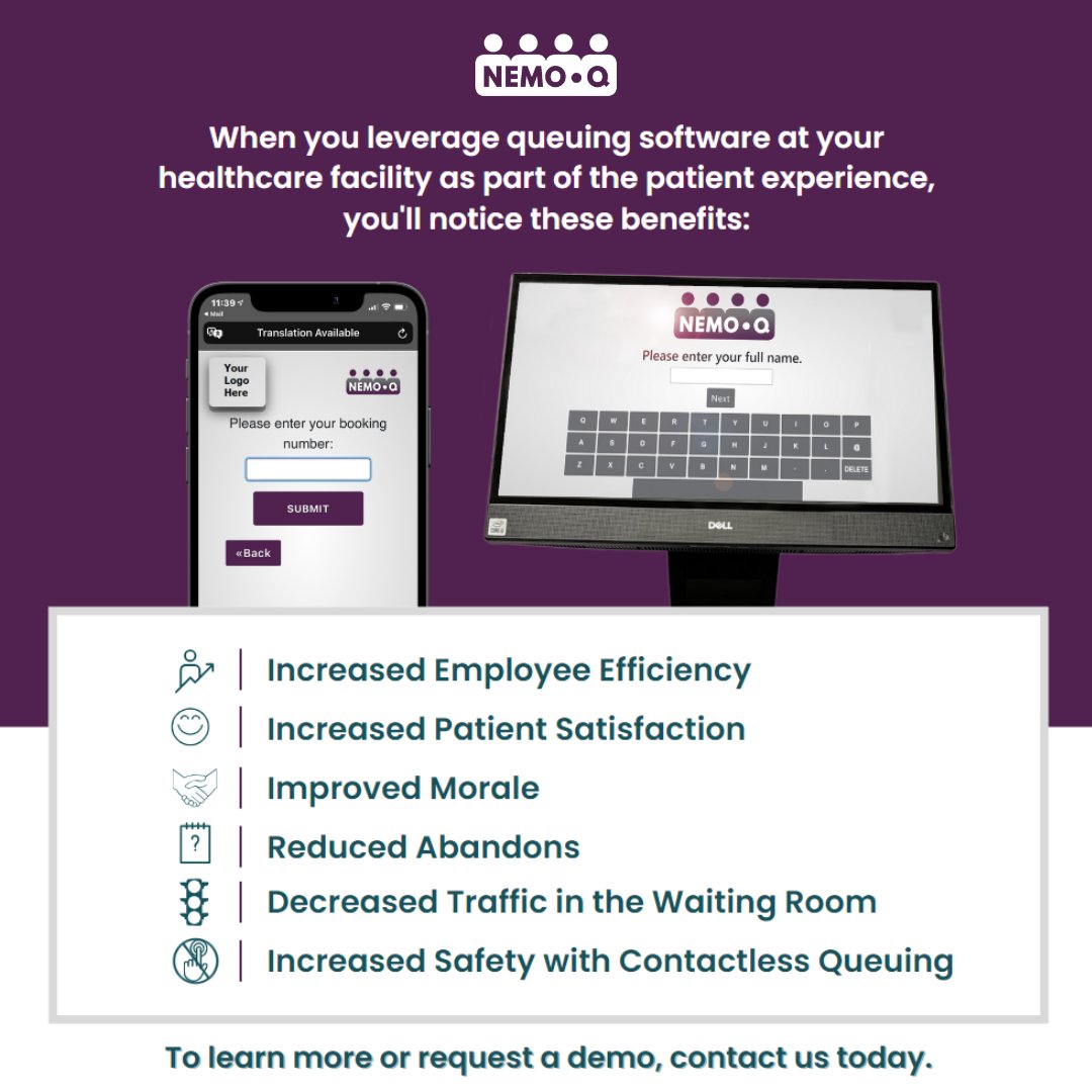 NEMOQ's tweet photo. Improving the Patient Experience is easy with NEMO-Q! #healthcare #PatientCare https://t.co/lzc1R4tnUI