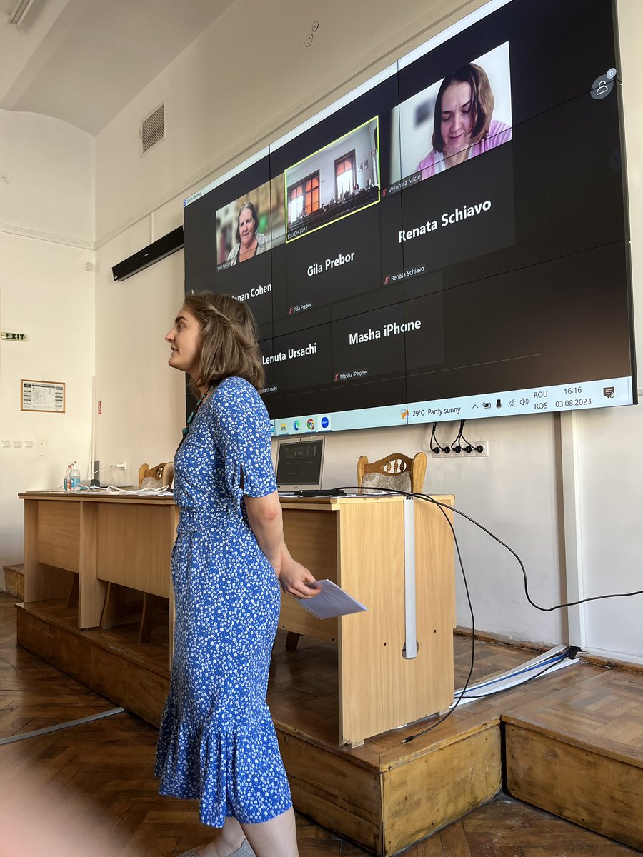 esudh_ct's tweet photo. Finishing the #ESUDH2023 lecture series in style with the online presence of @yaelnetzer 
We are happy &amp; honored to have had her here @UnivBabesBolyai !
#DH #SummerSchool https://t.co/qxNkTTwkZO