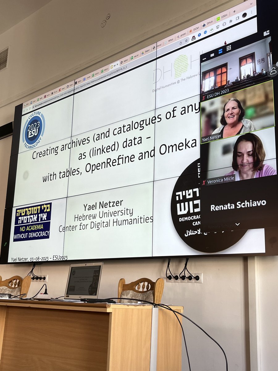 esudh_ct's tweet photo. Finishing the #ESUDH2023 lecture series in style with the online presence of @yaelnetzer 
We are happy &amp; honored to have had her here @UnivBabesBolyai !
#DH #SummerSchool https://t.co/qxNkTTwkZO