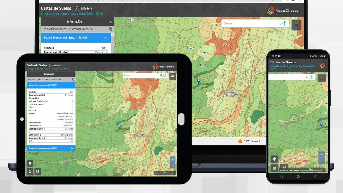 MinAgriCba's tweet photo. 🗺️Córdoba actualiza el mapa online de las Cartas de Suelo 

📍El área actualizada corresponde a las cartas de Cosquín, Obispo Trejo y Villa Rosario del Saladillo y abarca una superficie aproximada de 521.000 hectáreas. 

Más info 👉 https://t.co/x8V15uYUgo https://t.co/TomrMcGx9s