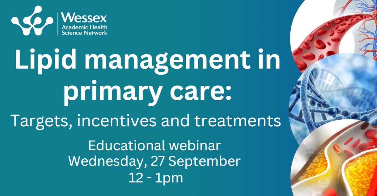 Robert Payne (@robwessexahsn) on Twitter photo Learn about the new QOF lipid indicators, target levels for your patients and available treatment options.
Register now: eventbrite.co.uk/e/lipid-manage…
<a href="/roryhonney/">Dr Rory Honney</a> @WessexAHSN <a href="/so_pcl/">Southampton Primary Care Ltd</a> Learn about the new QOF lipid indicators, target levels for your patients and available treatment options.
Register now: eventbrite.co.uk/e/lipid-manage…
<a href="/roryhonney/">Dr Rory Honney</a> @WessexAHSN <a href="/so_pcl/">Southampton Primary Care Ltd</a>