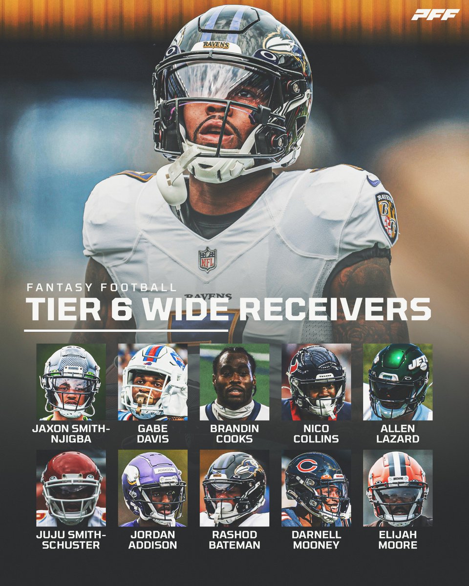 PFF_Fantasy's tweet image. TIER 6 FANTASY WRs 👀