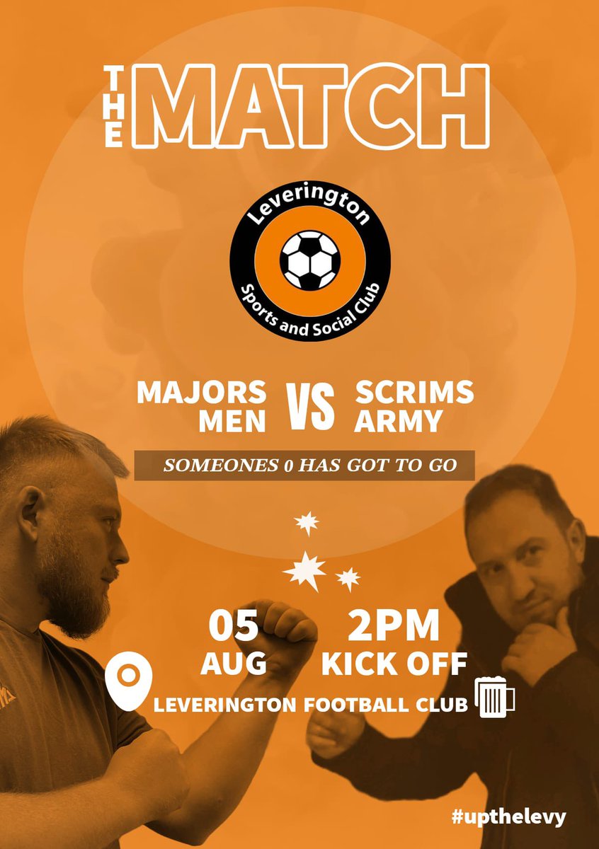 LeveringtonAT's tweet photo. 📣 The Match 📣

It’s finally here, this weekend. The big in-house friendly, one team will be getting there first L this season…. 

It’s going to be a tasty one, with plenty of booze afterwards 😍🧡 https://t.co/a89T5O2hiV
