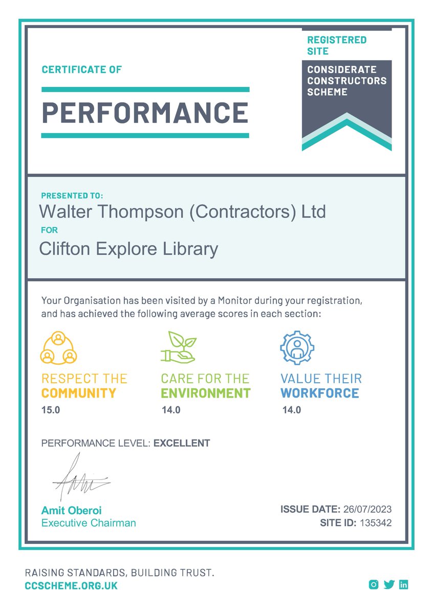 WalterThompsonL's tweet photo. 43/45 👌

Mike Hamm, Project Manager on our Clifton Explore Center site in York achieves amazing score following recent Considerate Constructors Scheme visit!

#ConsiderateConstructors #loveconstruction #goingforgold #York #workingtogether https://t.co/oVBkhPfMrz