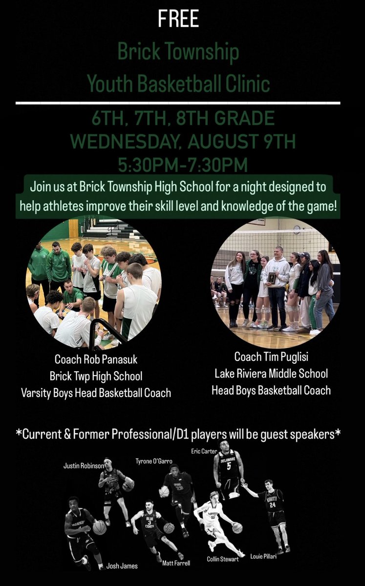 BrickBasketball's tweet image. Join us next Wednesday at Brick Township High School for another night of fun and basketball! ⁦@TPug31⁩ ⁦@BTHSDragons⁩ ⁦@BTHS_SPORTS⁩