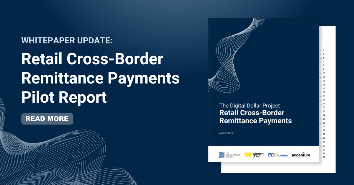 PUBLICATION: Findings of our latest whitepaper delve into the benefits and considerations of utilizing a potential U.S. #CBDC in cross-border payments. Pilot study with @WesternUnion, BDO Unibank, and @Accenture shows a CBDC could expedite payments in <10s prnewswire.com/news-releases/…