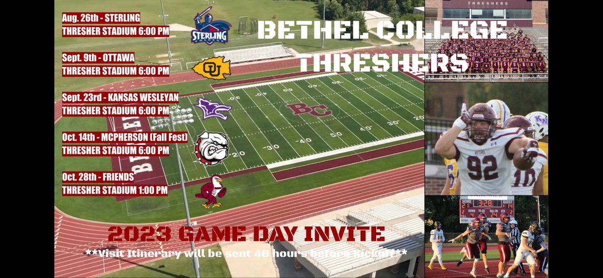 Thank you @CoachGrider_BC for the GAMEDAY invite!! Look forward to seeing the THRESHERS in action!! @Threshers_FB @recruit_route @Bryan_Bedford @Blanchard_FB