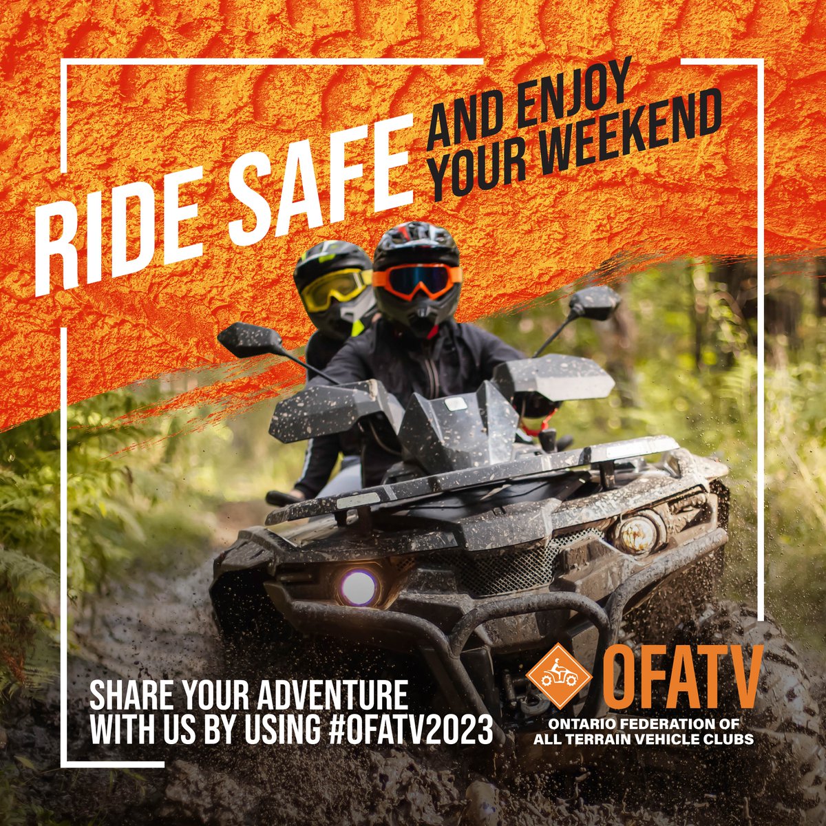 OFATV's tweet photo. Have fun this upcoming #longweekend! Enjoy your #ATVs #responsibly and make #unforgettablememories on the #trails. #Safetyfirst! Don't forget to wear your #helmet and stay #sober while riding. Share your incredible adventures with us using #OFATV2023.
#OFATV #QuadON https://t.co/2BYo3UGLve