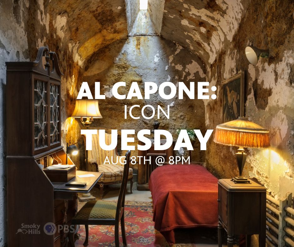 SmokyHillsPBS's tweet photo. Just his name sparks images of pin-stripe suits and violence. We delve into a history of gangsters on #AlCapone: Icon. Tune in for the excitement - Tuesday August 8th @ 8pm on #SmokyHillsPBS. https://t.co/FnRvbanlJh