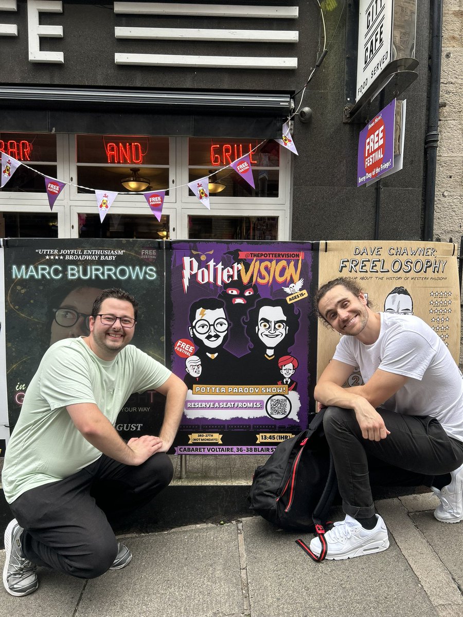First show done today, lovely audience and we’re having loads of fun doing all the new scenes! We’re on every day at 13:45 apart from Mondays until the 27th of August. #edfringe2023