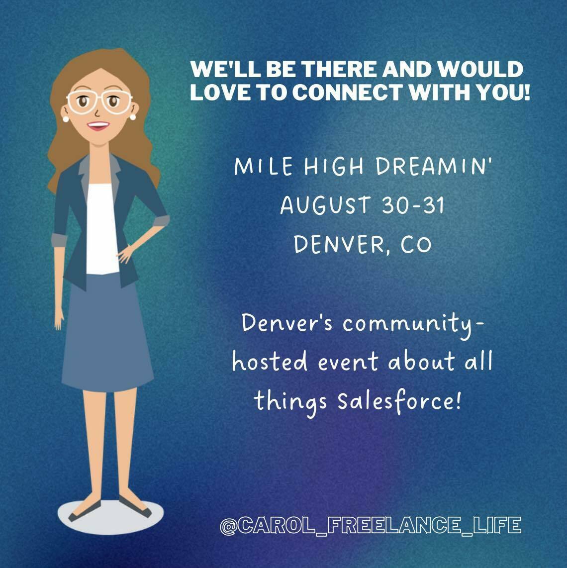 CarolSpringer's tweet image. MILE HIGH DREAMIN&apos; 
AUGUST 30-31 
DENVER MARRIOTT WESTMINSTER  

Denver&apos;s community-hosted event about all things Salesforce! 
We will be there and would love to connect with you.

@MileHighDreamin

milehighdreamin.com/event-schedule 

#pardot #salesforce #salesforceevents