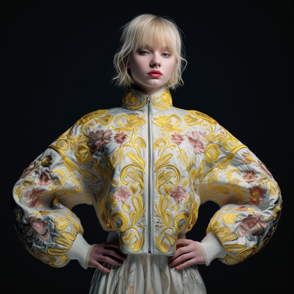 ValentinKaraba1's tweet photo. Using my #digitalfashion works as a prompts to create new stunning stuff in #midjourney 
.
#iafashion #ai #AIart #digitalart https://t.co/0oVMFu8Lcx