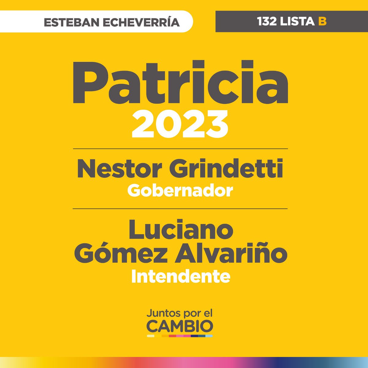 lucianogoal's tweet photo. ESTA ES LA BOLETA CON EL EQUIPO QUE VA A CAMBIAR ESTEBAN ECHEVERRÍA 🚀

Esta boleta refleja el compromiso, la fuerza y la voluntad de trabajar incansablemente para hacer los cambios impostergables que requiere el país, y el anhelo de progresar y salir adelante.

JUNTOS, con @PatoBullrich en la Nación, y @Nestorgrindetti en la Provincia vamos a lograr el orden que necesitamos para poder vivir en paz. 

Este 13 de agosto SUMÁ TU FUERZA, porque en la Argentina que viene si no es TODO es NADA.

#LaFuerzaDelCambio