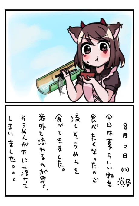 #ゆひココPJT #30日チャレンジ  2日目の結果はこちら…! 皆が食べたいのはそうめんでした🥳 せっかくなので流しそうめん🎋を食べる😋🍴 本日も投票ありがとうございました! 26票も投票頂きました～😳