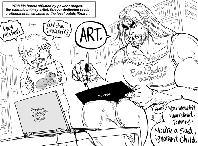 Patreon request:  A photorealistic self-portrait of myself, drawing in the library when my house had no power.