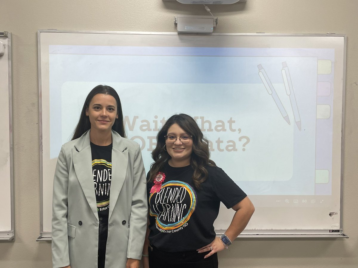 syd_sgarcia's tweet photo. Two of our @PeaseMustangs presented on utilizing blended learning and being intentional with student data! Not only that, but their first session was completely FULL! Proud to be a Mustang! #impact @ECISDblendED @jackieperrin03 @SoniaMVelicias Also, Happy B-Day to Perrin! 🥳 https://t.co/nXt8TB8rIG