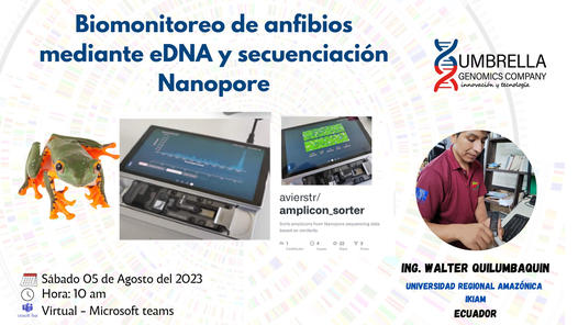 LabIkiam's tweet photo. Are you interested in learning more about NANOPORE and its application in techniques such as environmental DNA?

We invite you to participate in this talk by one of our laboratory technicians @WalterQ7085  💻🧬👨‍🔬

SATURDAY AUGUST 5. 10 am.
Registration: https://t.co/sBrpMA4QLU https://t.co/F7OI1Xzb9J