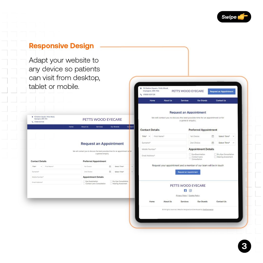 OptiCommerceUK's tweet photo. Is your website attracting new customers and boosting revenue? 💸

Check out some of the features of a Brochure Website designed for our client, Petts Wood Eyecare. 🖥️

🔗 https://t.co/9izhaU4tHb https://t.co/yge67eiz3e