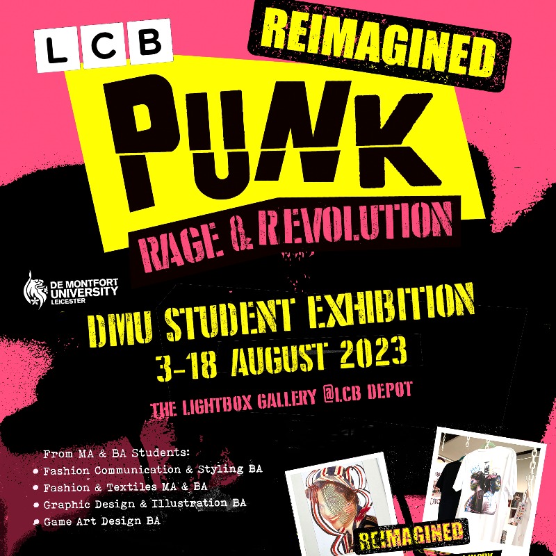 dmuleicester's tweet photo. Check out Punk: Rage and Revolution Reimagined, an exhibition of DMU students’ work at Leicester’s @LCBdepot 🧷

After tonight’s private view, it runs until Friday 18 August 🗓 https://t.co/HVRR2vmR51
