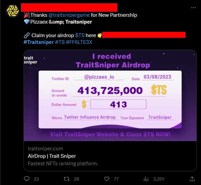 🚩𝐓𝐑𝐀𝐈𝐓 𝐒𝐍𝐈𝐏𝐄𝐑 𝐓𝐎𝐊𝐄𝐍 𝐑𝐄𝐃 𝐅𝐋𝐀𝐆𝐒 🚩

🧵I'm sure by now you have been seeing all over your timeline the "Trait Sniper" token tweets but did you know Trait Sniper went out of business in 2022?..

I want to share some of the red flags I've found so far... ⤵️