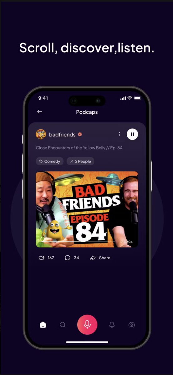 ProductHunt's tweet photo. This app bets on creating a social app out of podcasting. https://t.co/Y4YhBsHQL6