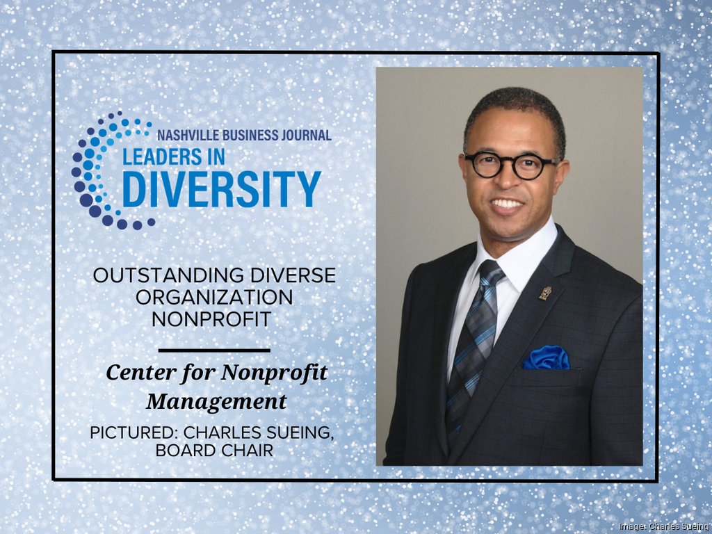 Center for Nonprofit Management (@cnmnashville) on Twitter photo Our team is incredibly honored and humbled to have been selected as an #honoree for <a href="/nashvillebiz/">Nashville Business Journal</a> Leaders in #Diversity Awards! Representing CNM is our Incoming Board Chair, Charles Sueing! Learn more and #celebrate all of this year's honorees: bit.ly/3DE9gmG Our team is incredibly honored and humbled to have been selected as an #honoree for <a href="/nashvillebiz/">Nashville Business Journal</a> Leaders in #Diversity Awards! Representing CNM is our Incoming Board Chair, Charles Sueing! Learn more and #celebrate all of this year's honorees: bit.ly/3DE9gmG