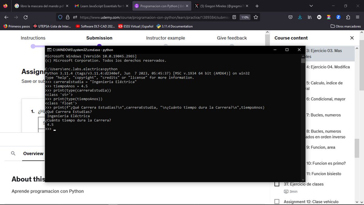 gregmir76's tweet image. #cursoPython #josecodetech @joseojedarojas. Tercera asignación