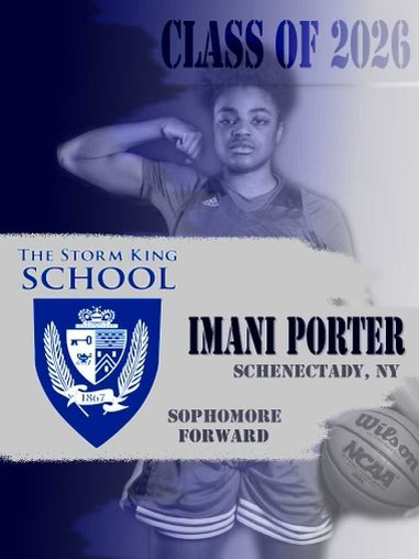 ImaniPorter_'s tweet photo. Same book, new chapter! I'm excited to announce that I'll be continuing my academic and athletic development at The Storm King School! Special thank you to Coach T @Tangtianttbball for including me in his vision to build his @NEPSGBCA Class AA program! #GoCougars https://t.co/m0PWkSDpvc