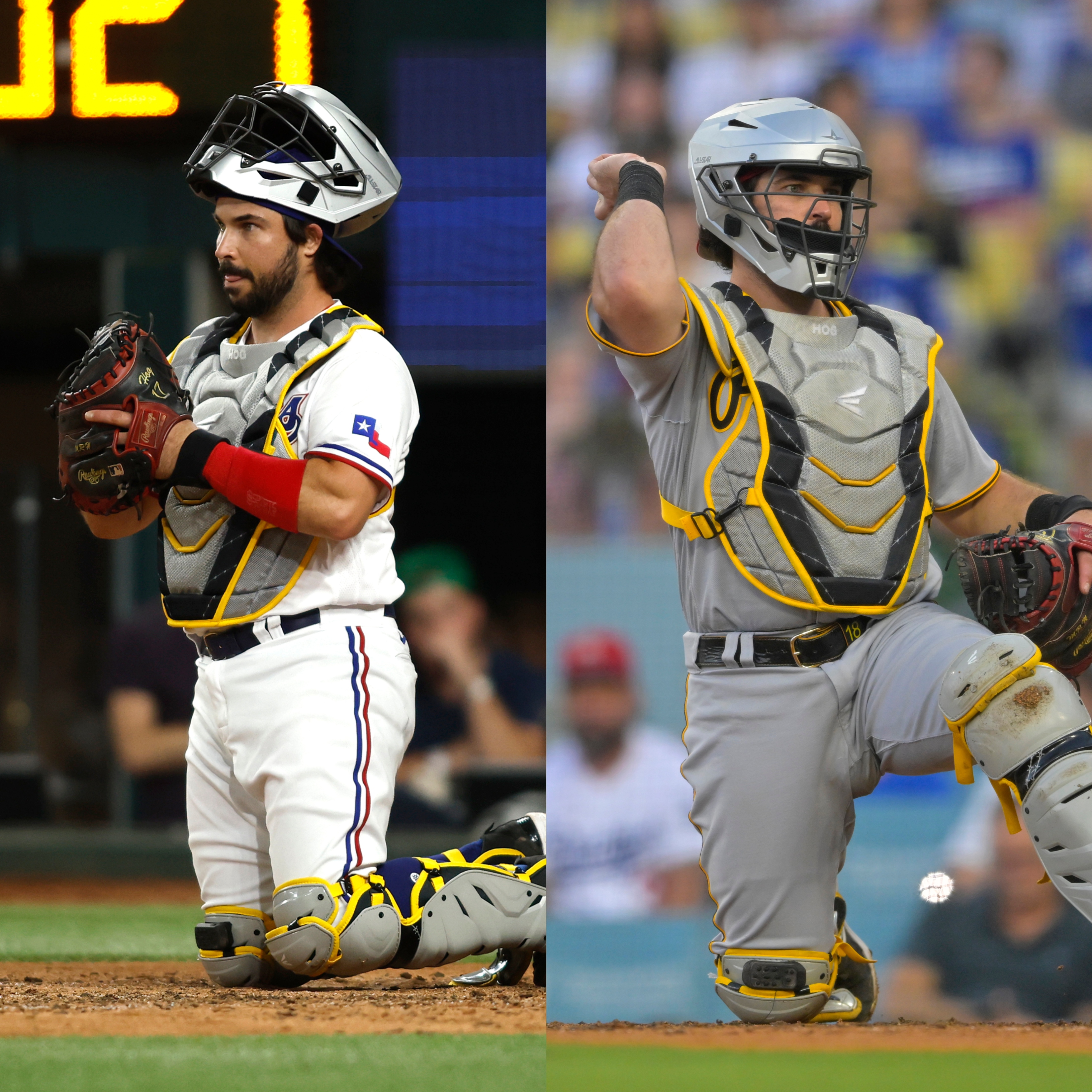 MLB Life on X: Austin Hedges wore his Pirates catchers gear in his first  game for the Rangers  / X