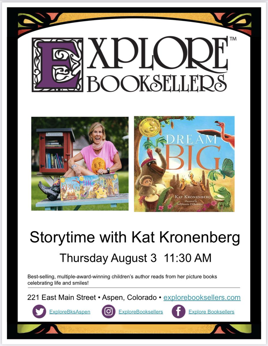 Best book store <a href="/explorebksaspen/">Explore Books</a> Come join us today for some #bookfun and to Dream Big together😀 #readersareleaders #catchm #livebig