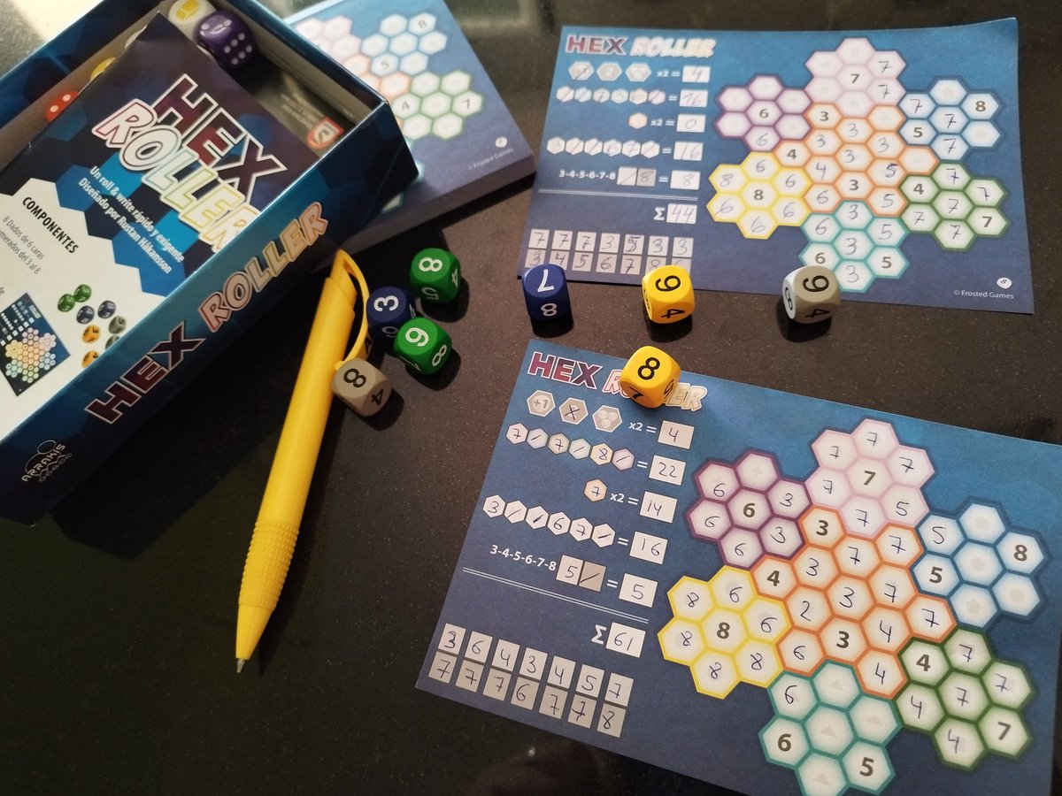 carmavi5's tweet photo. #HexRoller 📝 es un Roll 🎲 & Write 🖍️, en el que tendremos que optimizar nuestra hoja 📄 escribiendo números 6️⃣8️⃣4️⃣3️⃣. Estratégico 🧠 y divertido 😀👍 @ArrakisGames https://t.co/jfyDmB9m4W