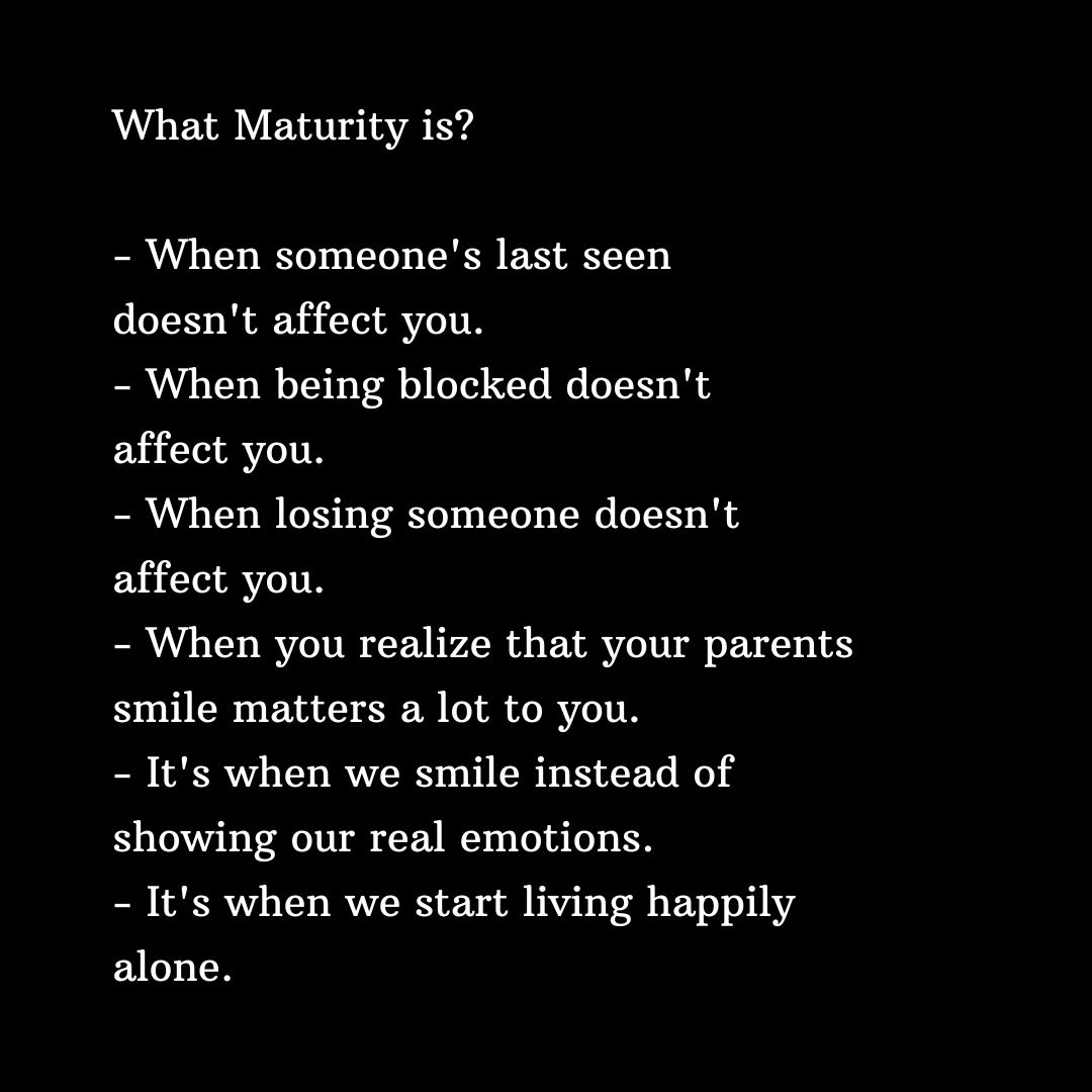 What Maturity is ?