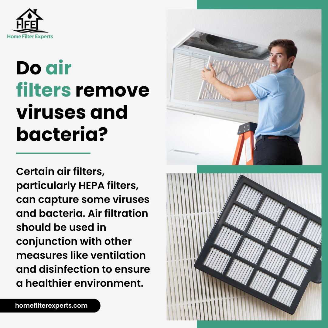 🌬️🦠 Cleaner Air, Healthier Space! 💨💪 Air filters, especially HEPA filters, can capture some viruses and bacteria, promoting a healthier environment. 🦠🏠 Remember, proper ventilation and disinfection are essential too! Learn more at homefilterexperts.com.
.
.
#AirFiltration