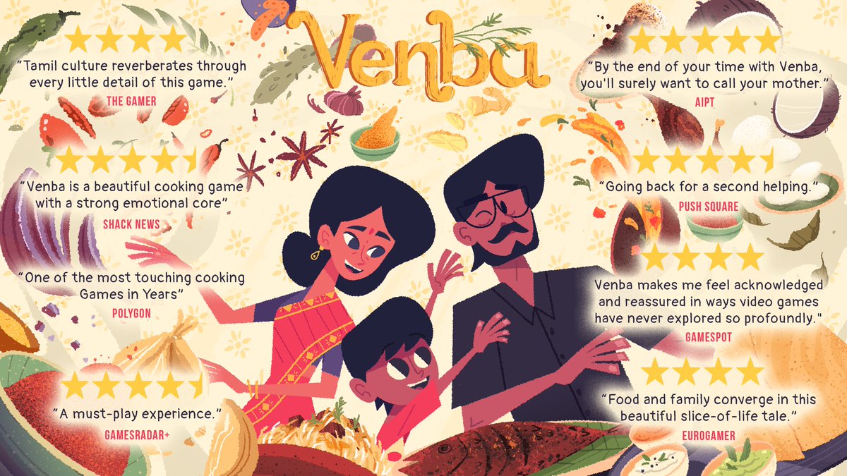 Venba is out now and has been getting some wonderful reviews!!

Thank you all for your support!