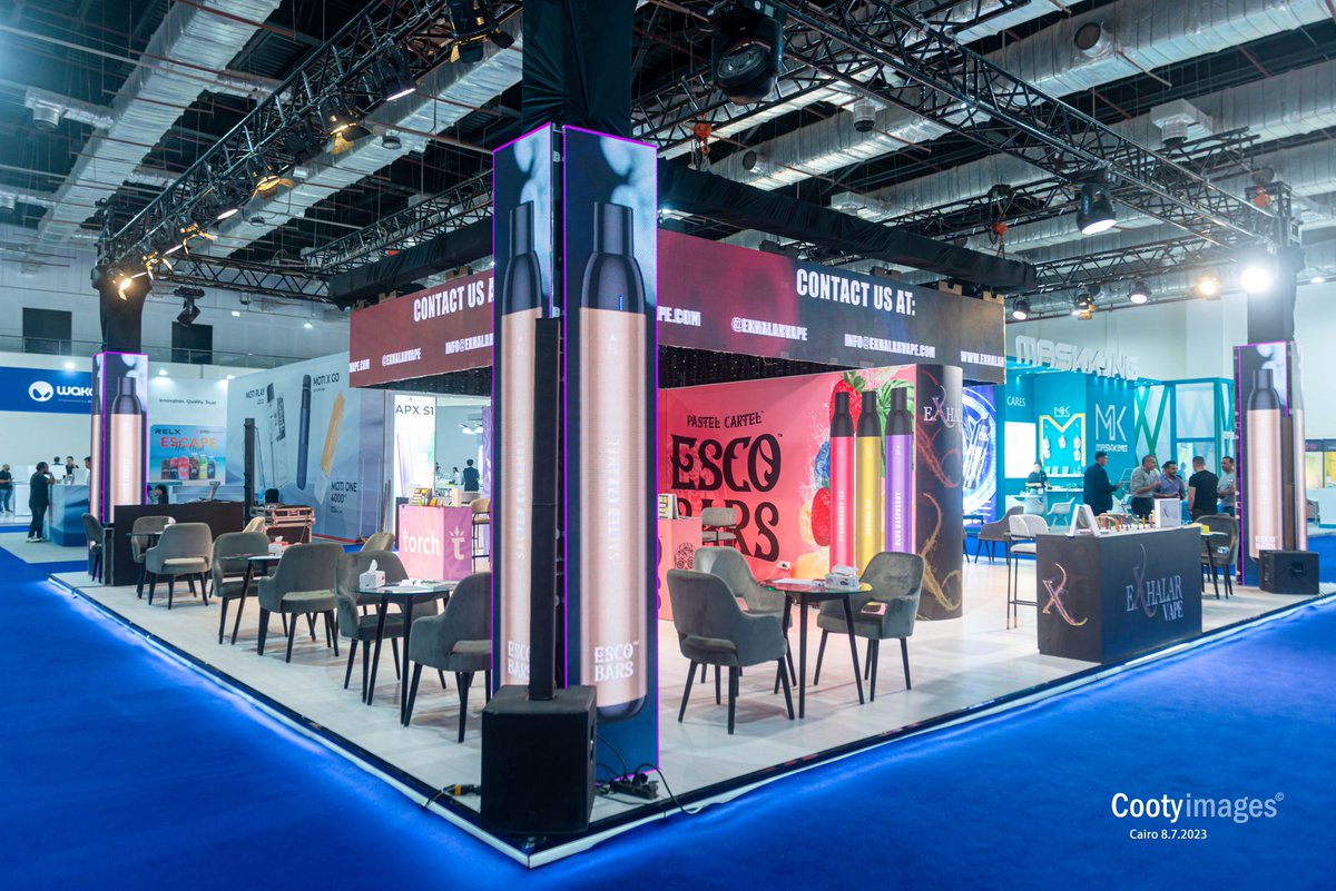 CootyEvents's tweet photo. Show-stopping details  ✨️ 👌🏻 
Exhalar Vape booth - MEVS Expo 2023 💨
📍EIEC, Cairo - Egypt 8/7/2023
@exhalarvape
▪️Organized by: @cootyevents - @AhmedCootyDXB
▪️Photography: 📸 @CootyImages
📞 For business inquiries Whatsapp &amp; Call us on: 
����🇬 +201018000630
🇦🇪 +971528272839 https://t.co/SM0rbJlMZN