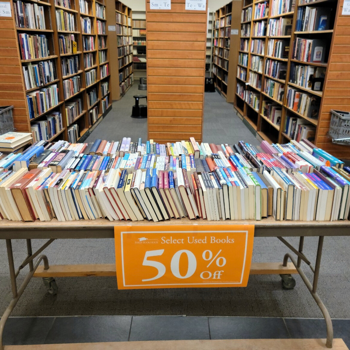 Have you stopped by to check out our 50% off selection of used books? Don't miss out on this opportunity to find great books at low prices.